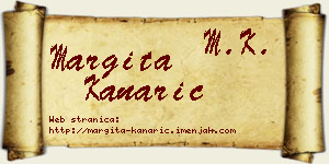Margita Kanarić vizit kartica